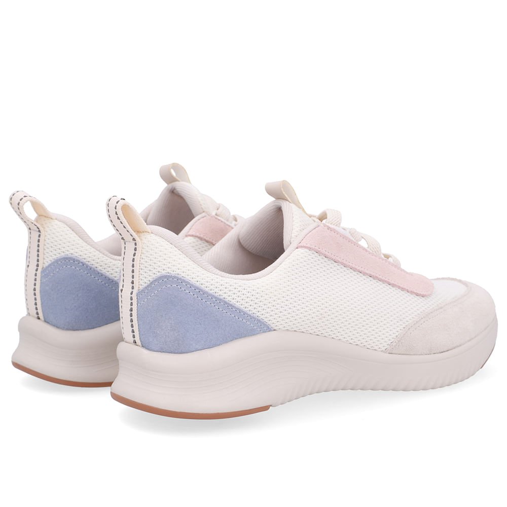 Tênis Branco Marfim Tecido Cadarço Elástico Branco 3