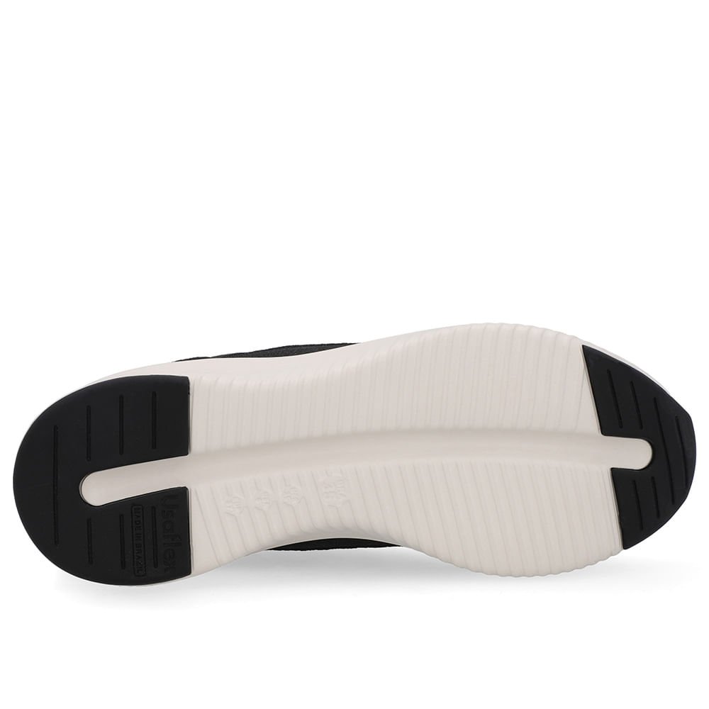 Tênis Preto Tecido Matelassê Cadarço Elástico Preto 5