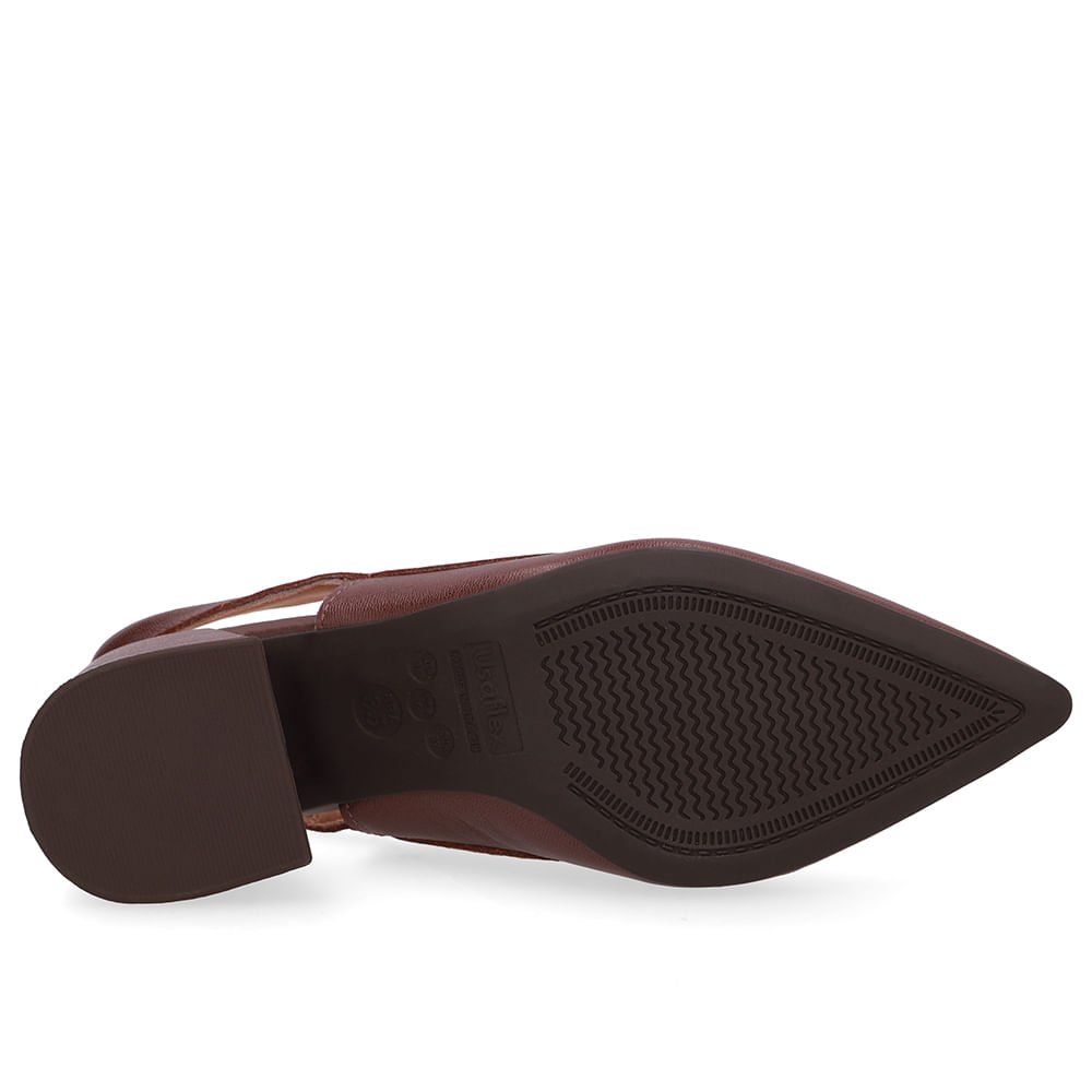 Slingback Marrom Salto Bico Fino Marrom 5