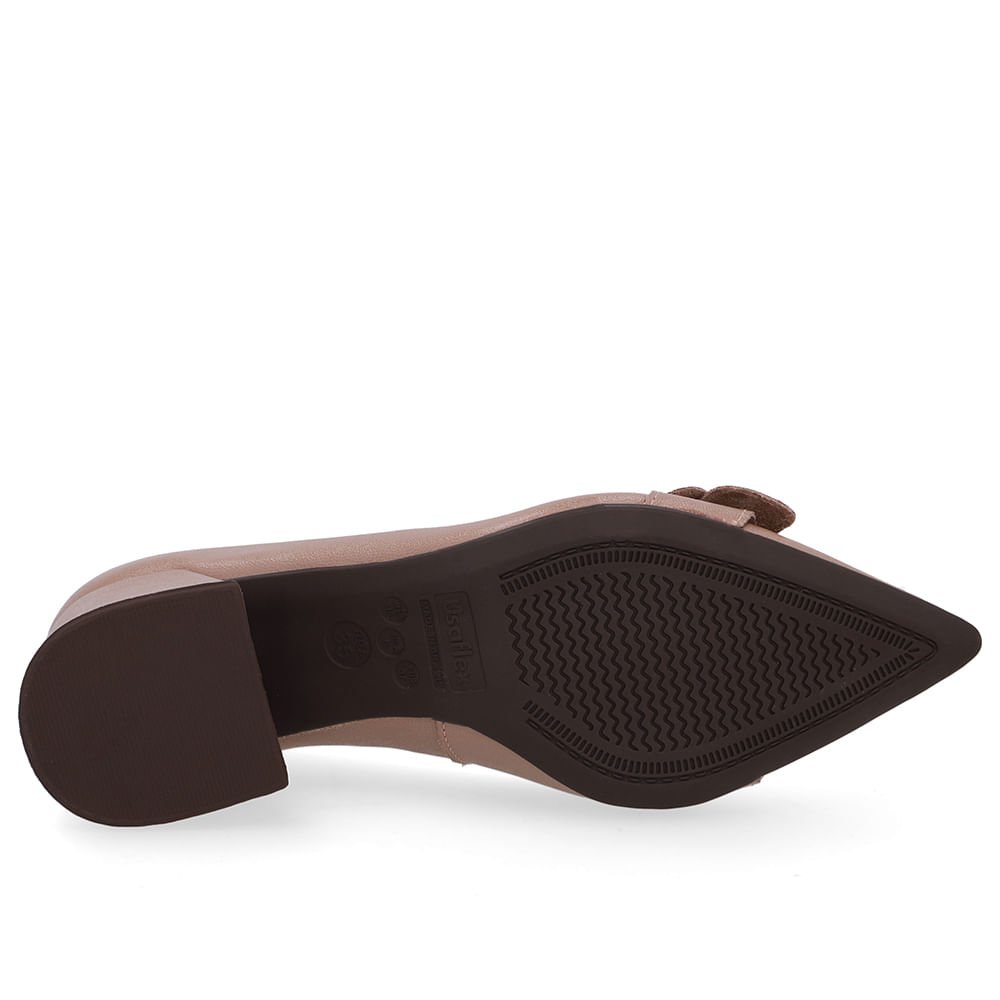 Scarpin Marrom Salto Bico Fino Fivela Marrom 5