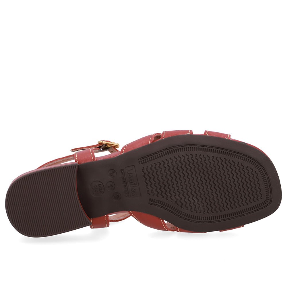 Sandália Couro Marrom Tiras Marrom 5