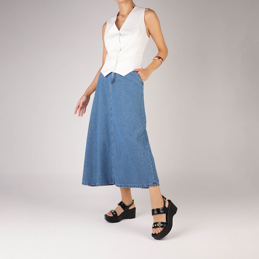 Sandália Plataforma Couro Preta Esfera Preto 4