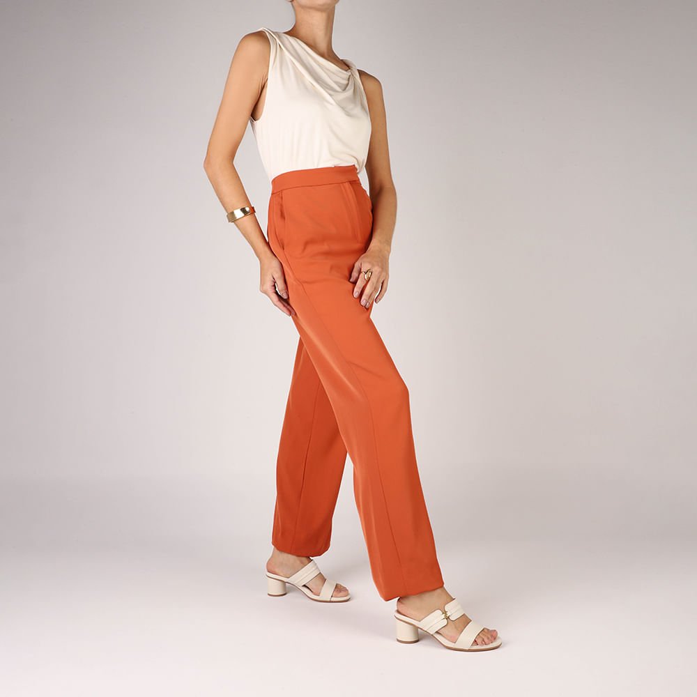 Tamanco Salto Bloco Redondo Couro Branco Marfim Marfim 4