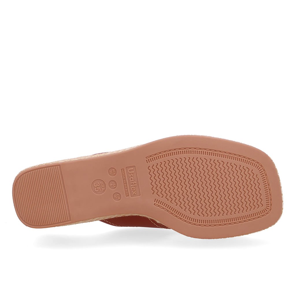 Tamanco Plataforma Palha Couro Marrom Marrom 5