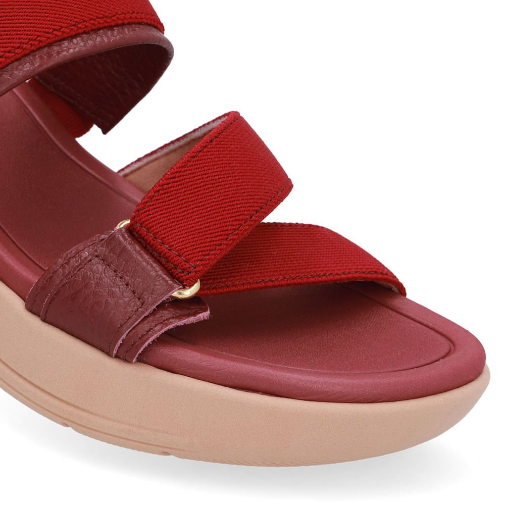 Tamanco Salto Bloco Redondo Couro Vermelho Vermelho 4