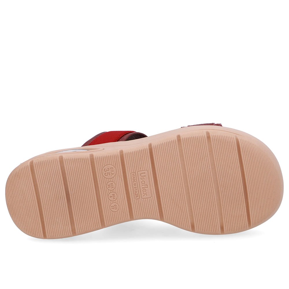 Tamanco Salto Bloco Redondo Couro Vermelho Vermelho 5