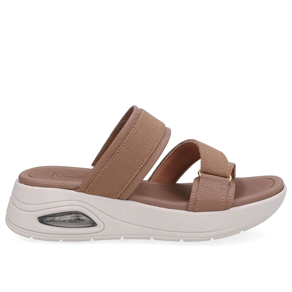 Tamanco Salto Bloco Redondo Couro Marrom