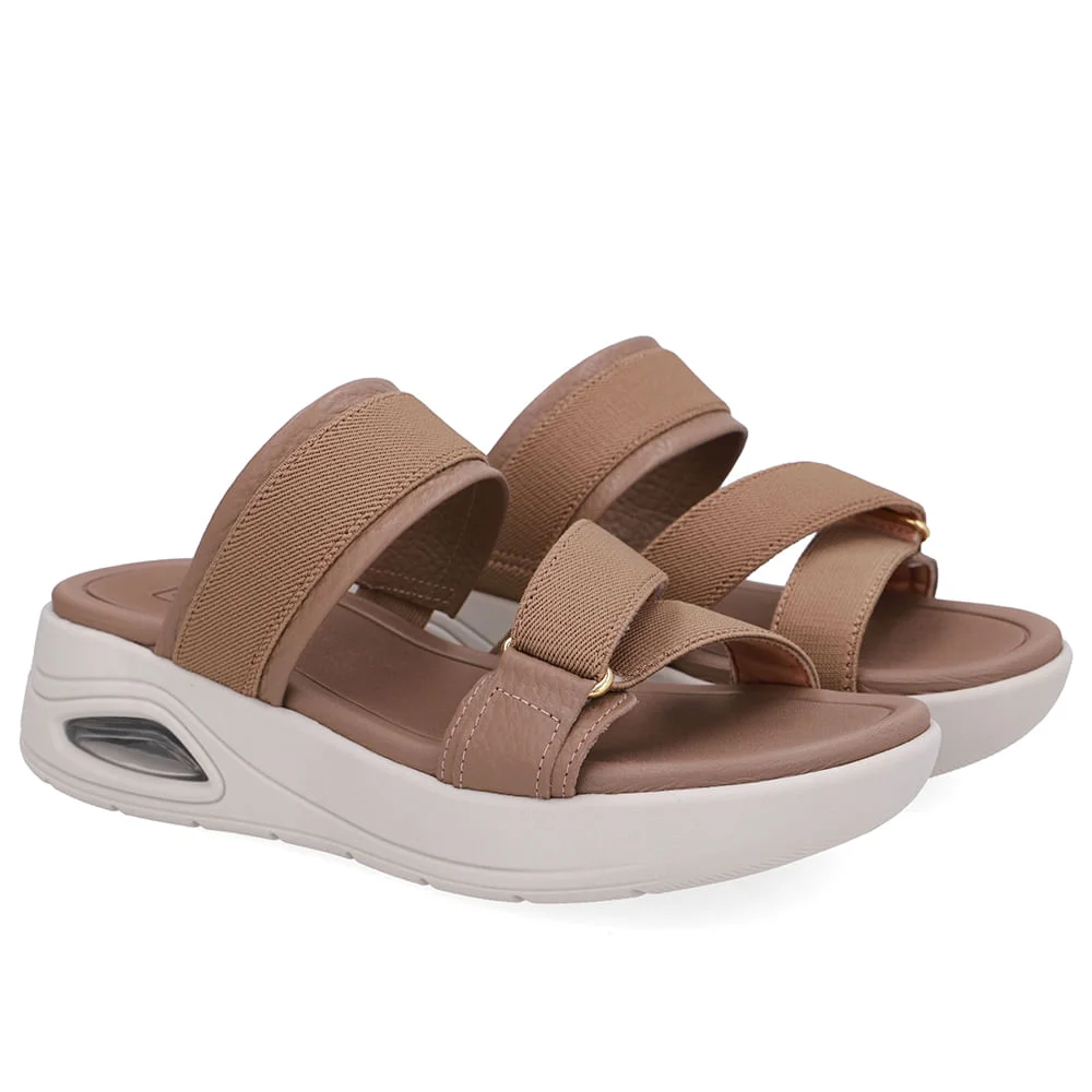 Tamanco Salto Bloco Redondo Couro Marrom Marrom 2