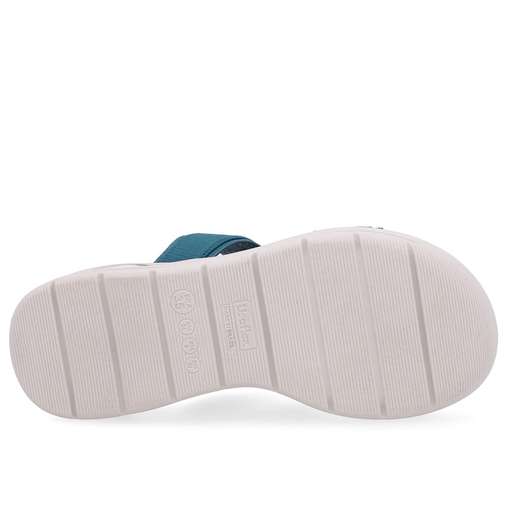 Tamanco Salto Bloco Redondo Couro Azul Azul 5