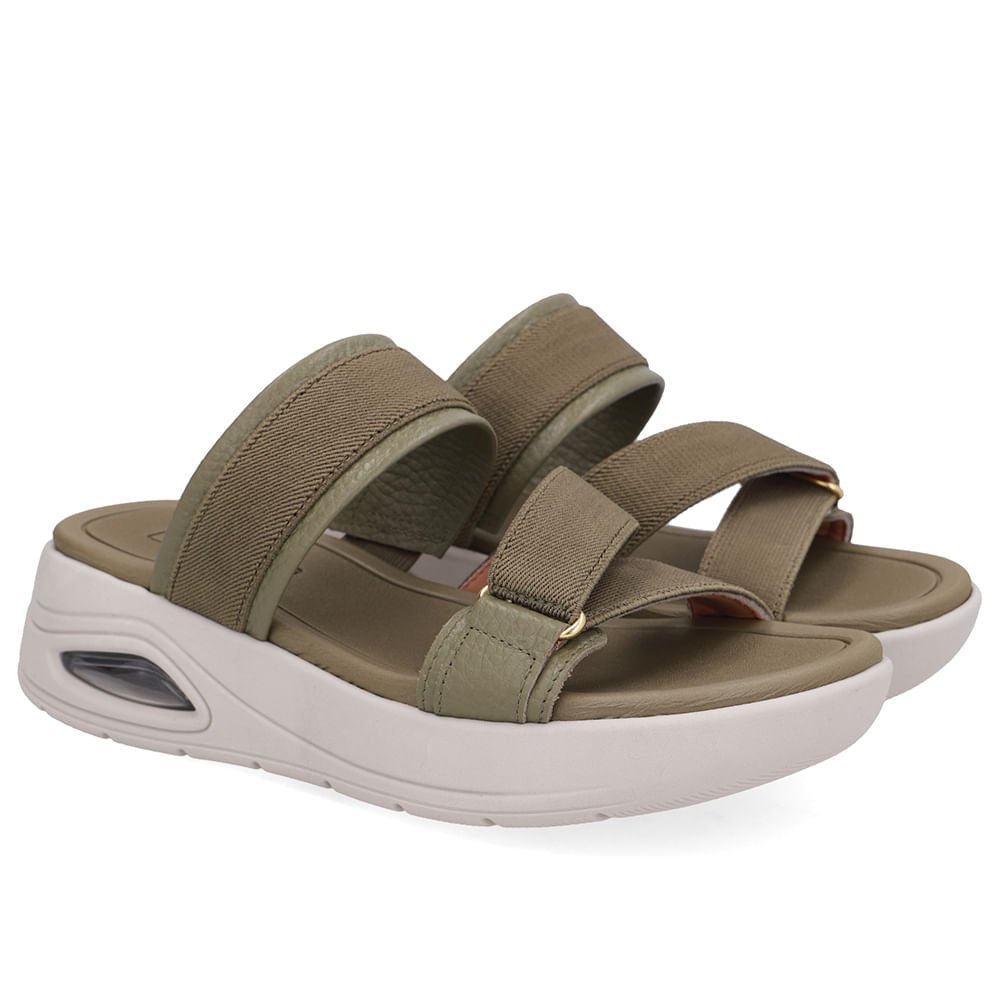 Tamanco Salto Bloco Redondo Couro Verde Verde 2