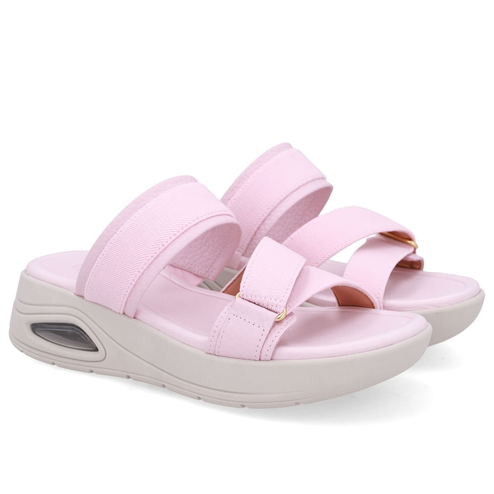 Tamanco Salto Bloco Redondo Couro Rosa Rosa 2