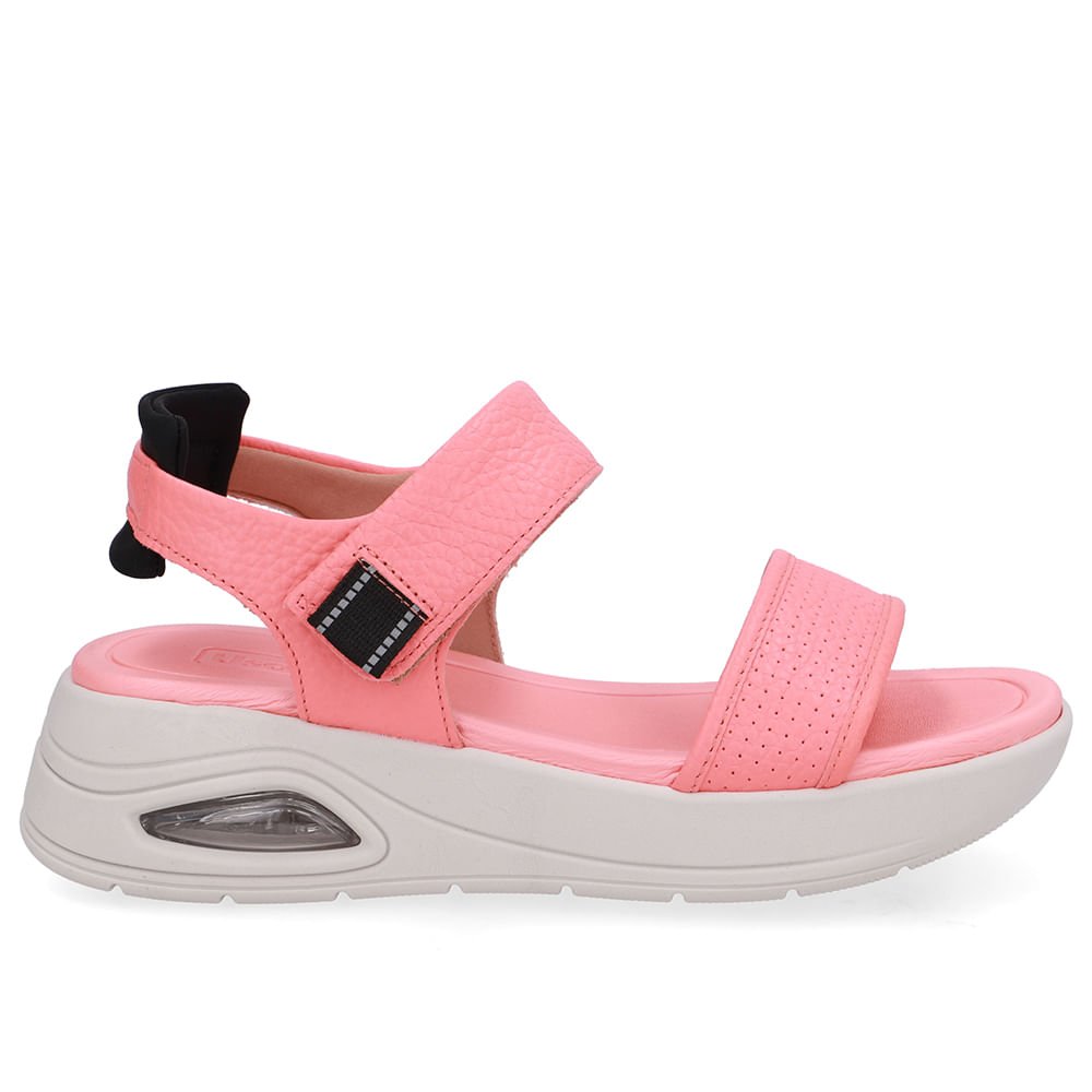 Sandália Salto Plataforma Couro Laranja Fecho-Flex