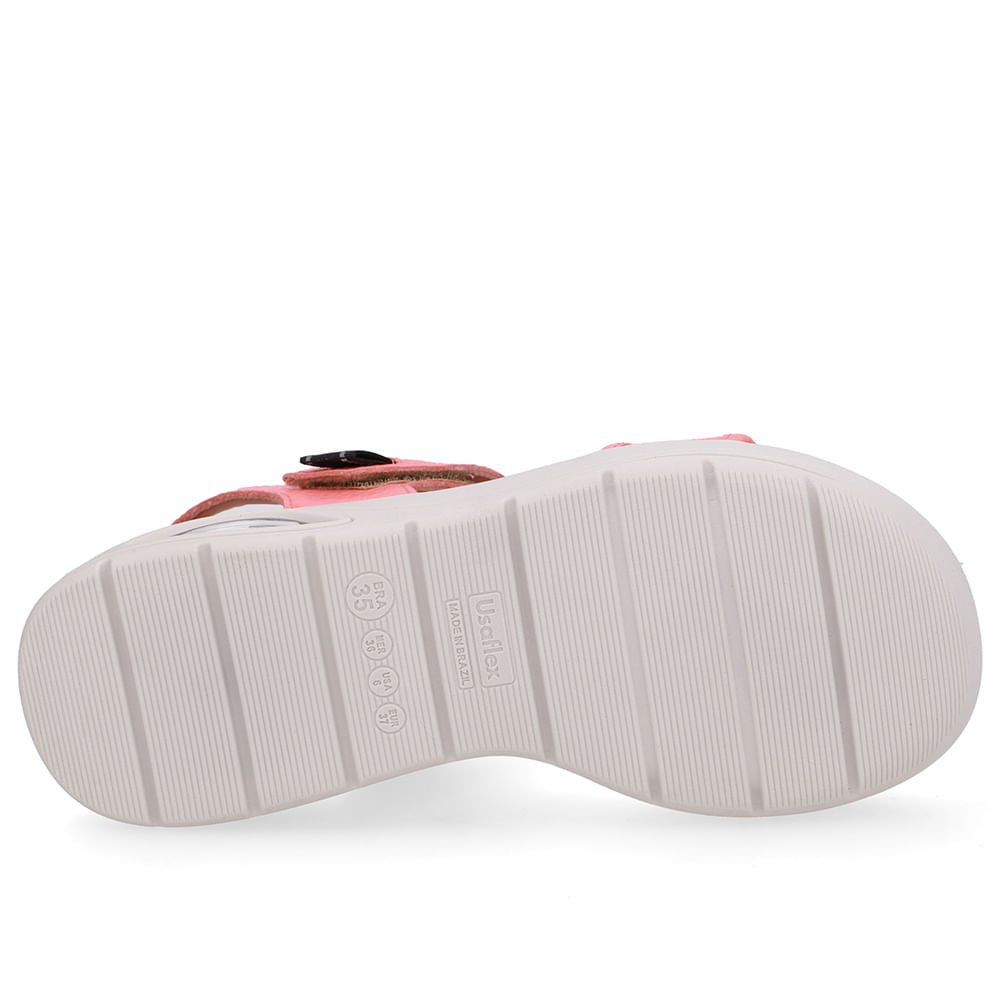 Sandália Salto Plataforma Couro Laranja Fecho-Flex Rosa 5