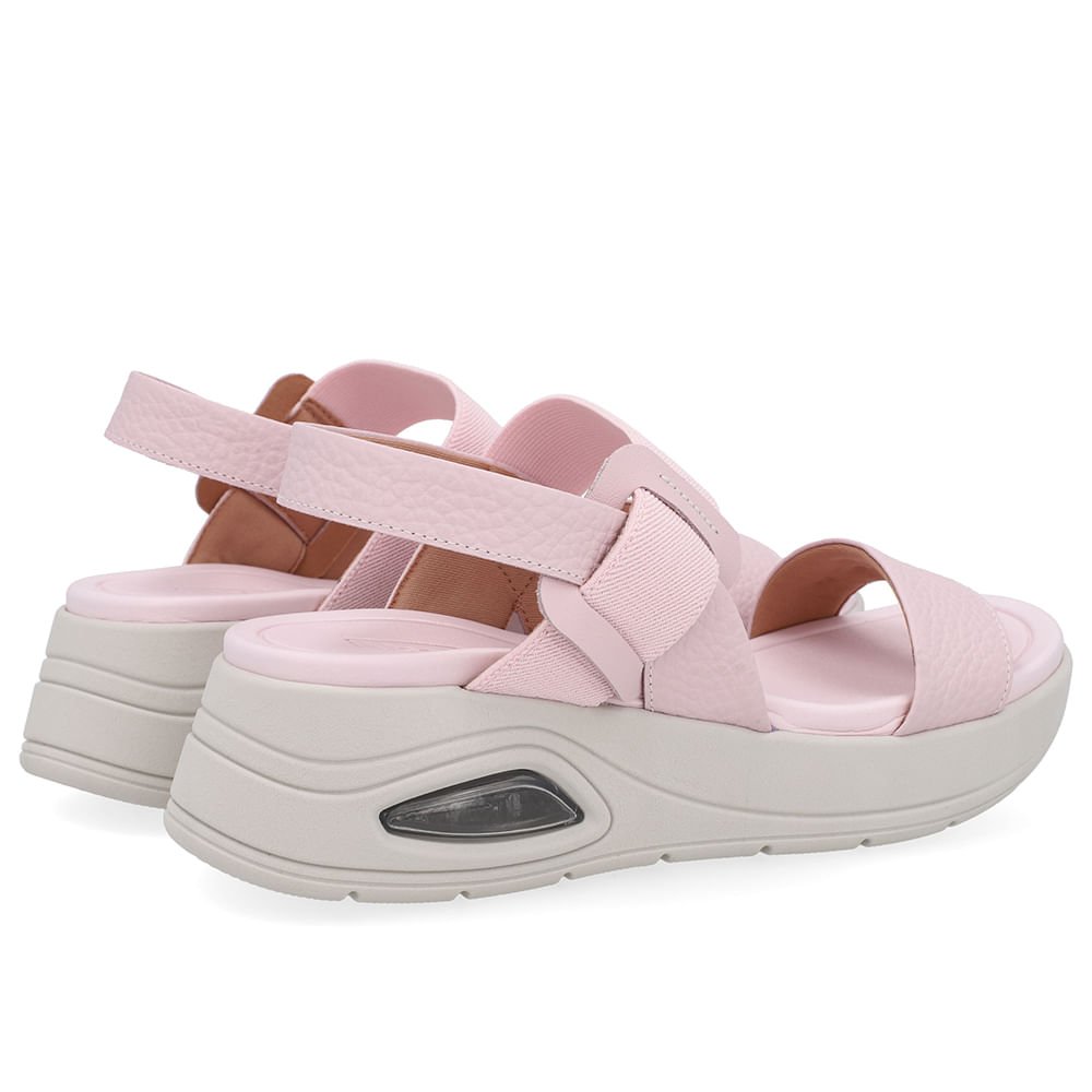 Sandália Salto Plataforma Couro Rosa Rosa 3