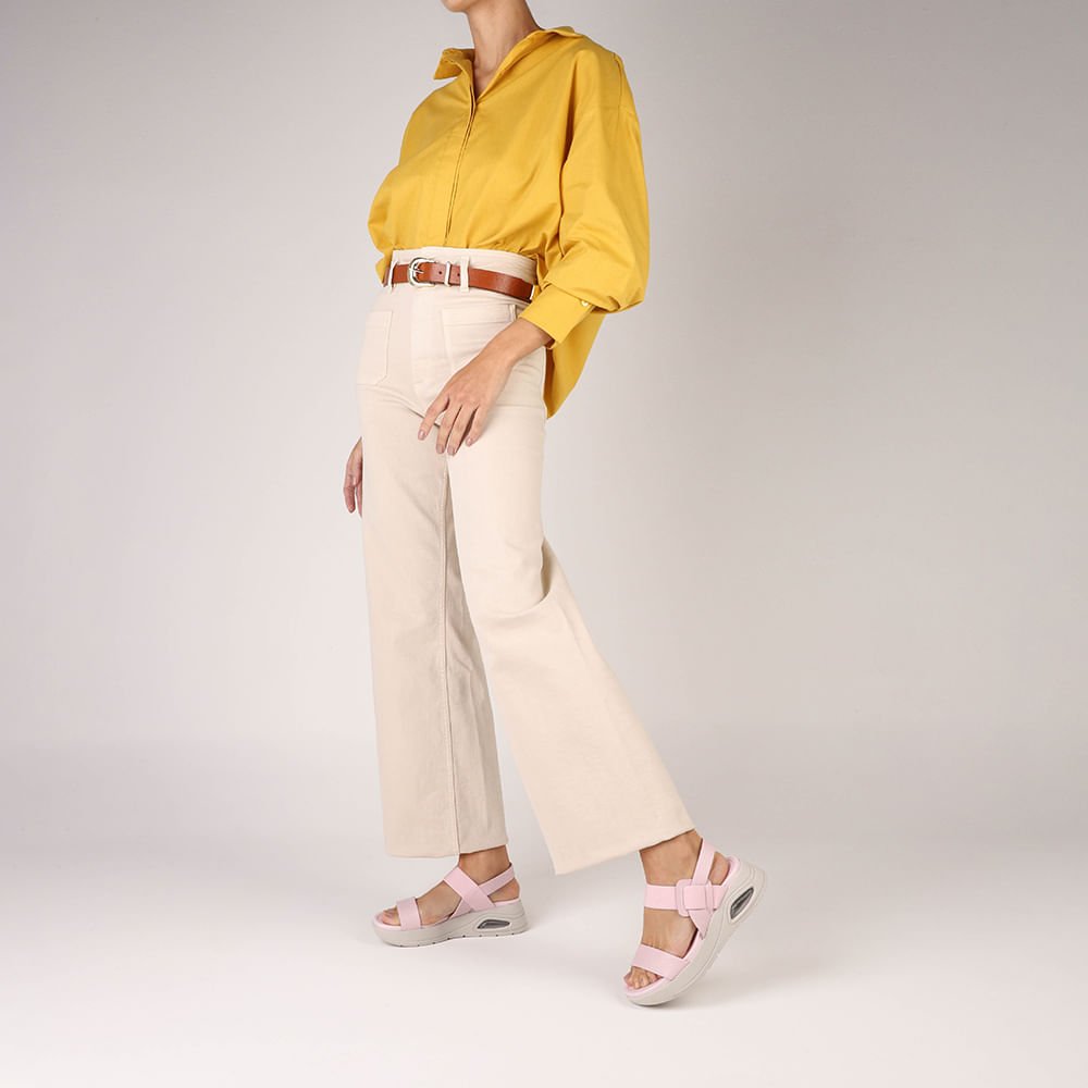 Sandália Salto Plataforma Couro Rosa Rosa 4