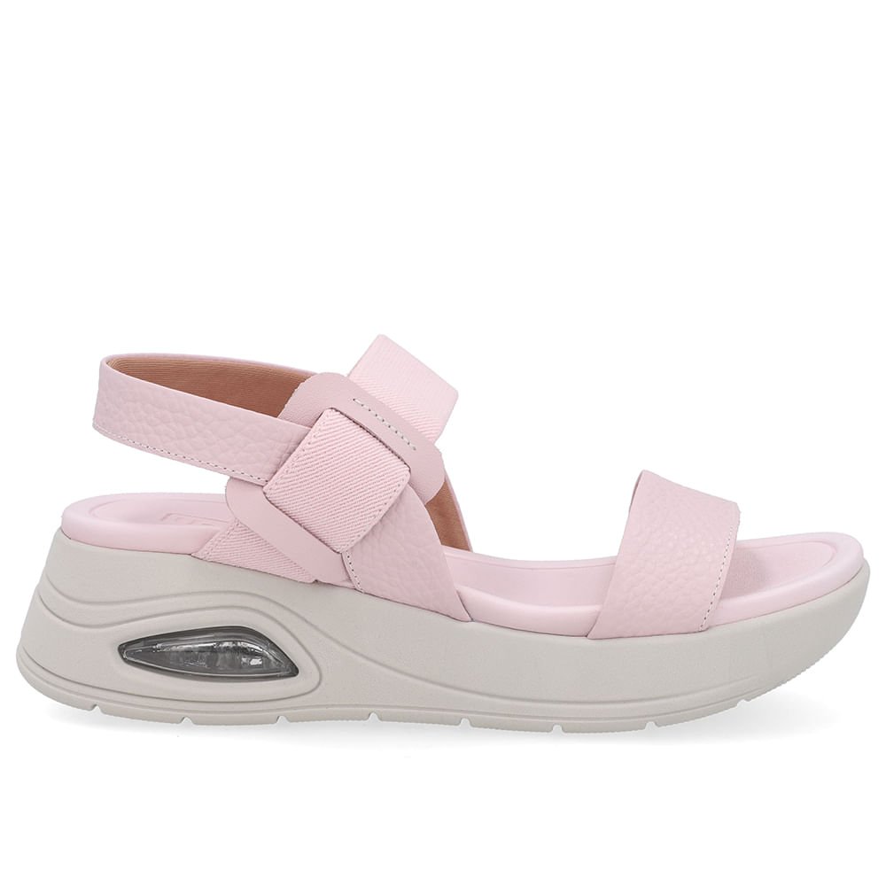 Sandália Salto Plataforma Couro Rosa Rosa 1