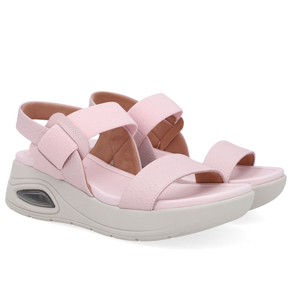 Sandália Salto Plataforma Couro Rosa Rosa 2
