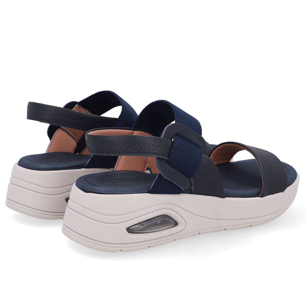 Sandália Salto Plataforma Couro Azul Azul 3
