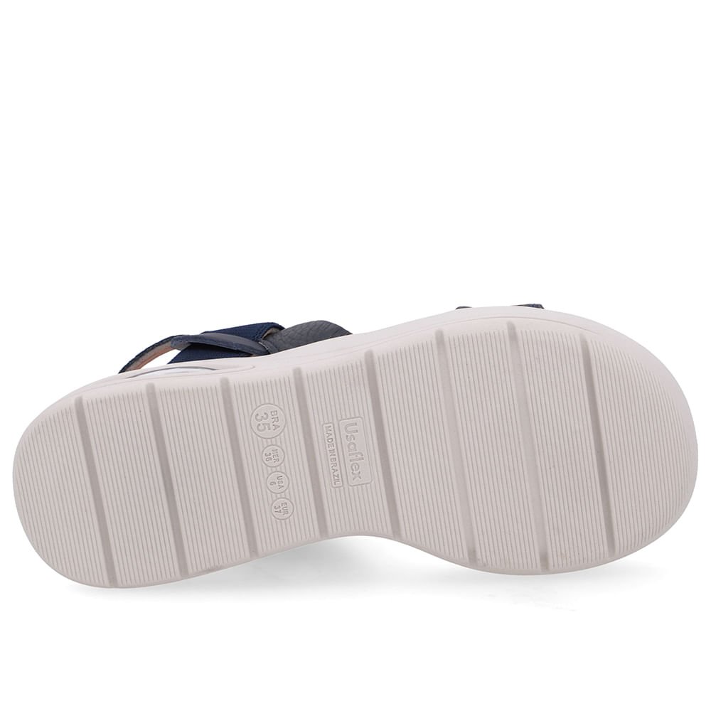 Sandália Salto Plataforma Couro Azul Azul 5