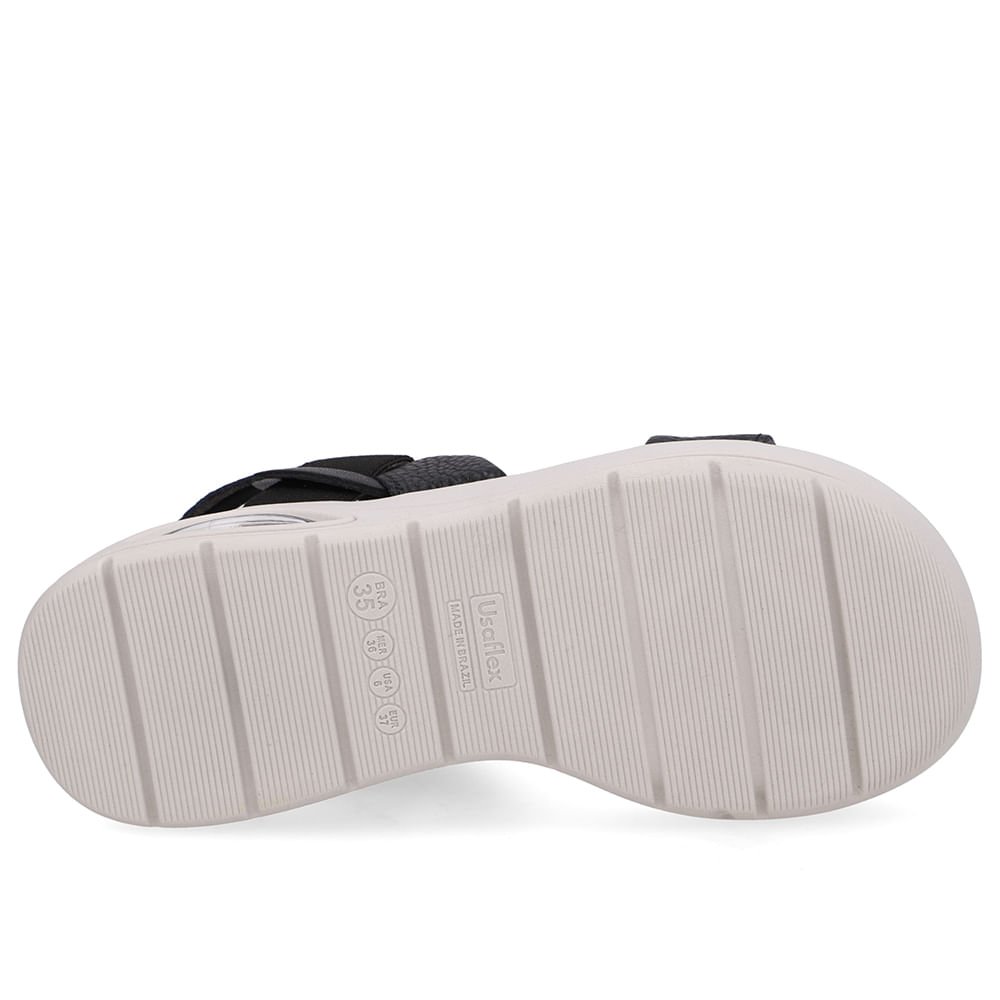 Sandália Salto Plataforma Couro Preta Preto 5