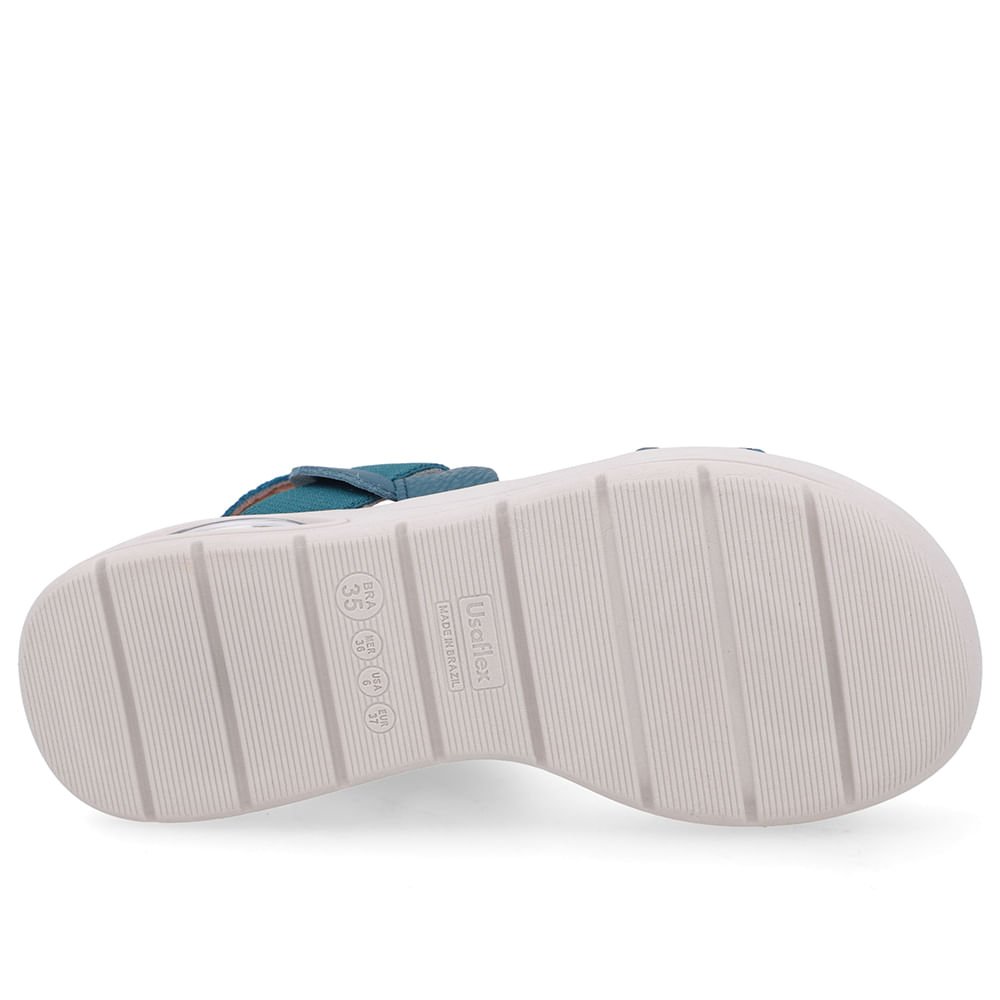 Sandália Salto Plataforma Couro Azul Azul 5