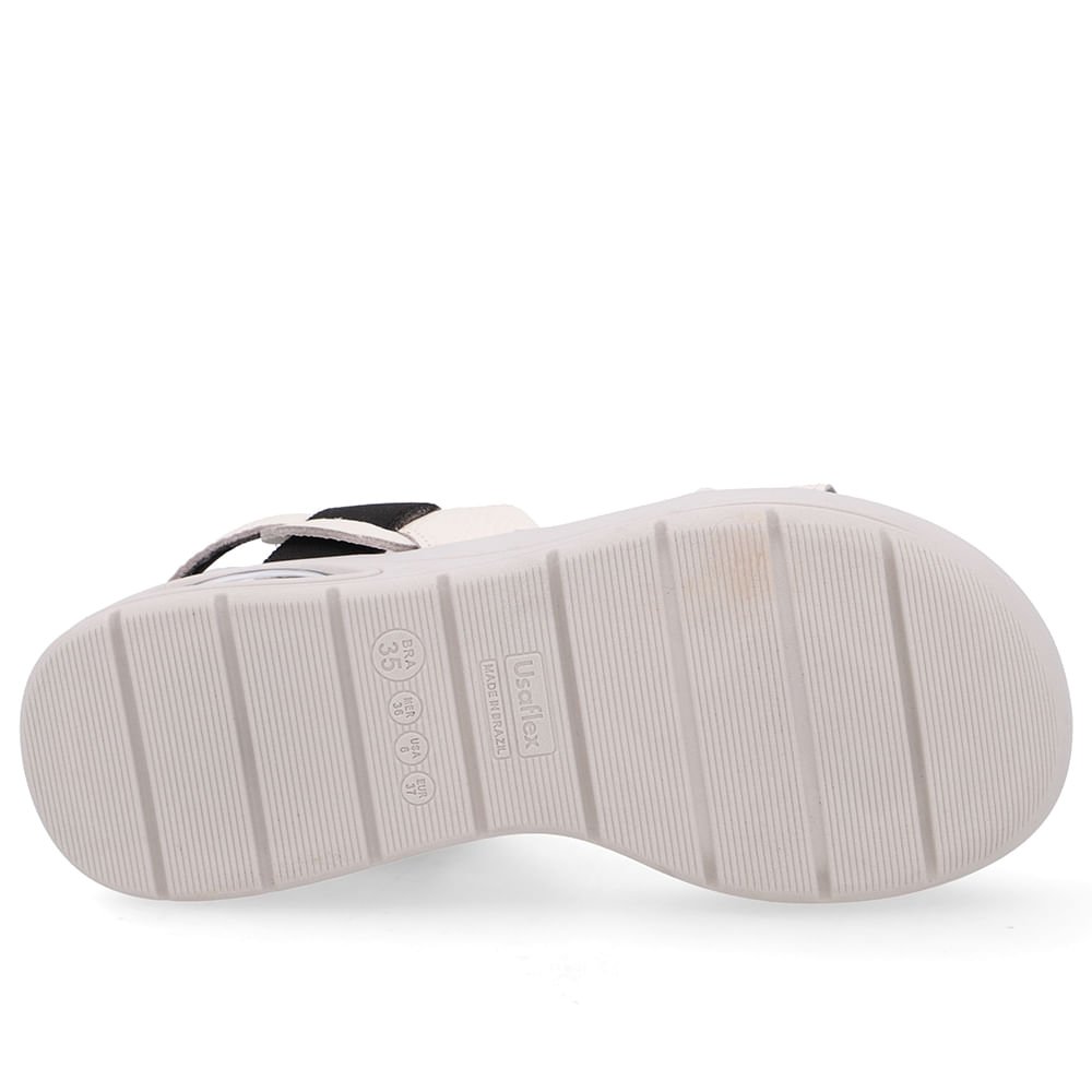 Sandália Salto Plataforma Couro Branca Marfim Marfim 5