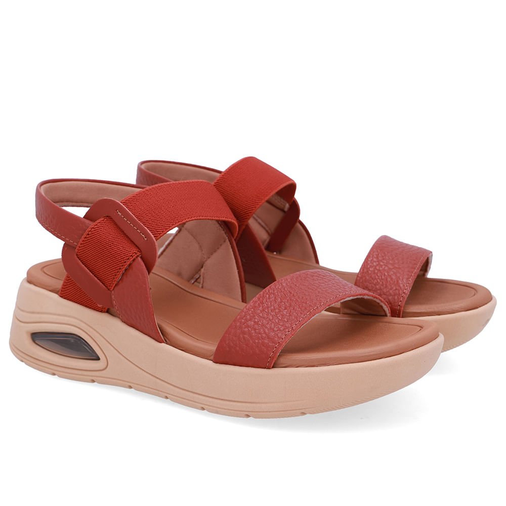 Sandália Salto Plataforma Couro Marrom Marrom 2