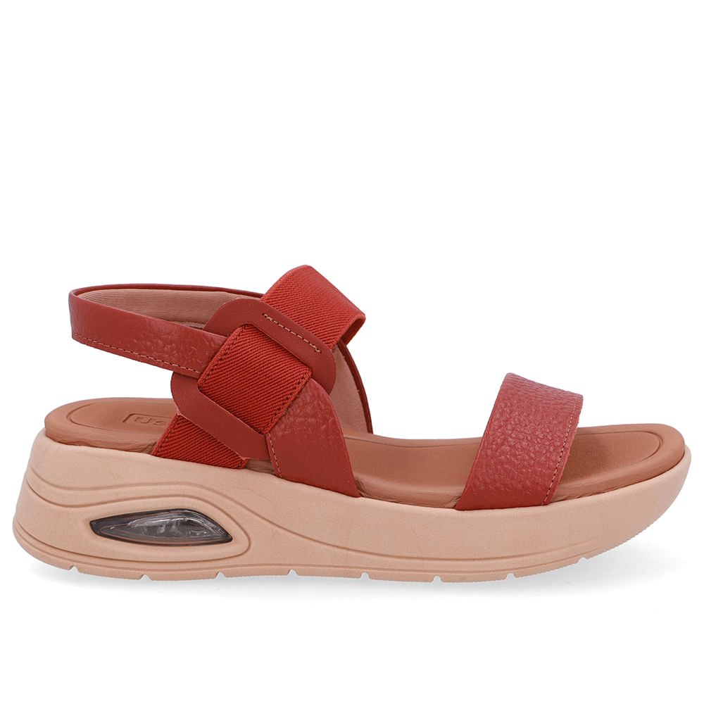 Sandália Salto Plataforma Couro Marrom