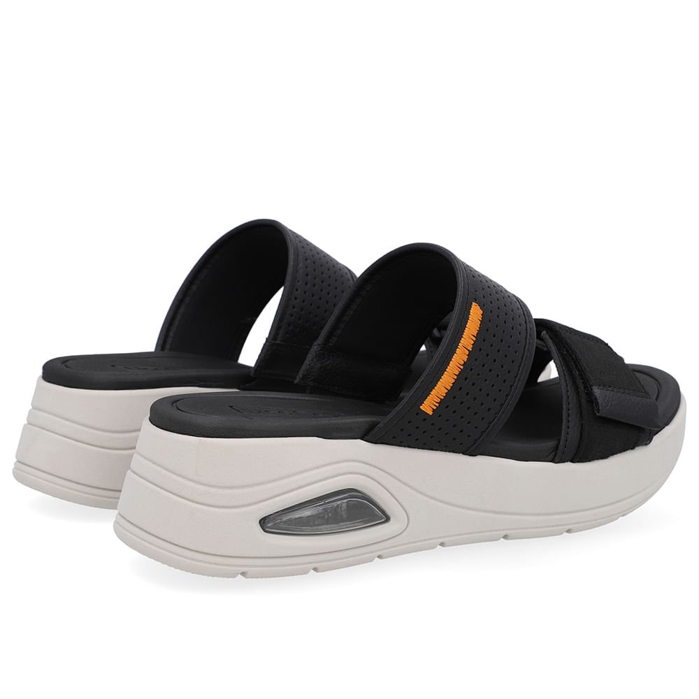 Tamanco Salto Plataforma Couro Preto Fecho-Flex Preto 3