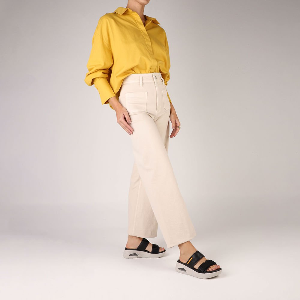 Tamanco Salto Plataforma Couro Preto Fecho-Flex Preto 4