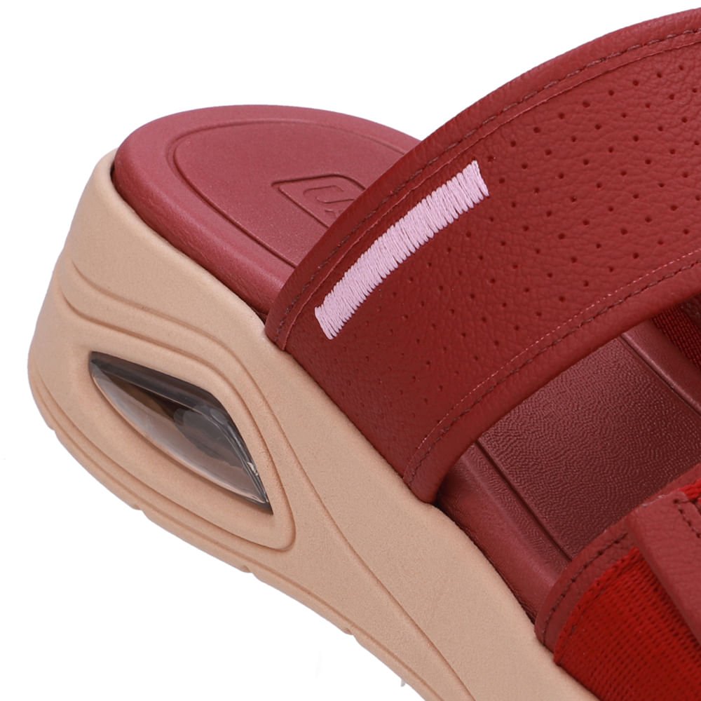 Tamanco Salto Plataforma Couro Vermelho Fecho-Flex Vermelho 4