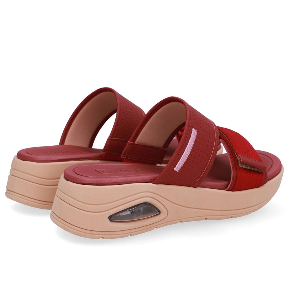 Tamanco Salto Plataforma Couro Vermelho Fecho-Flex Vermelho 3