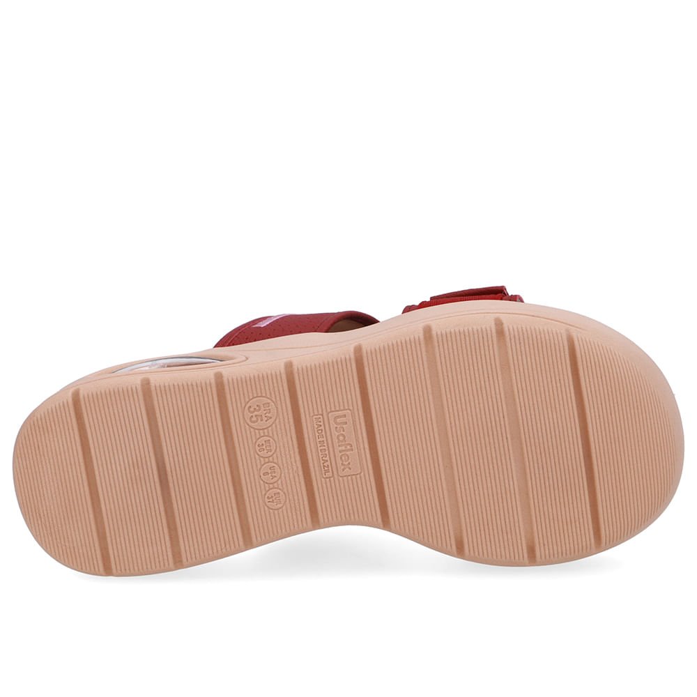 Tamanco Salto Plataforma Couro Vermelho Fecho-Flex Vermelho 5