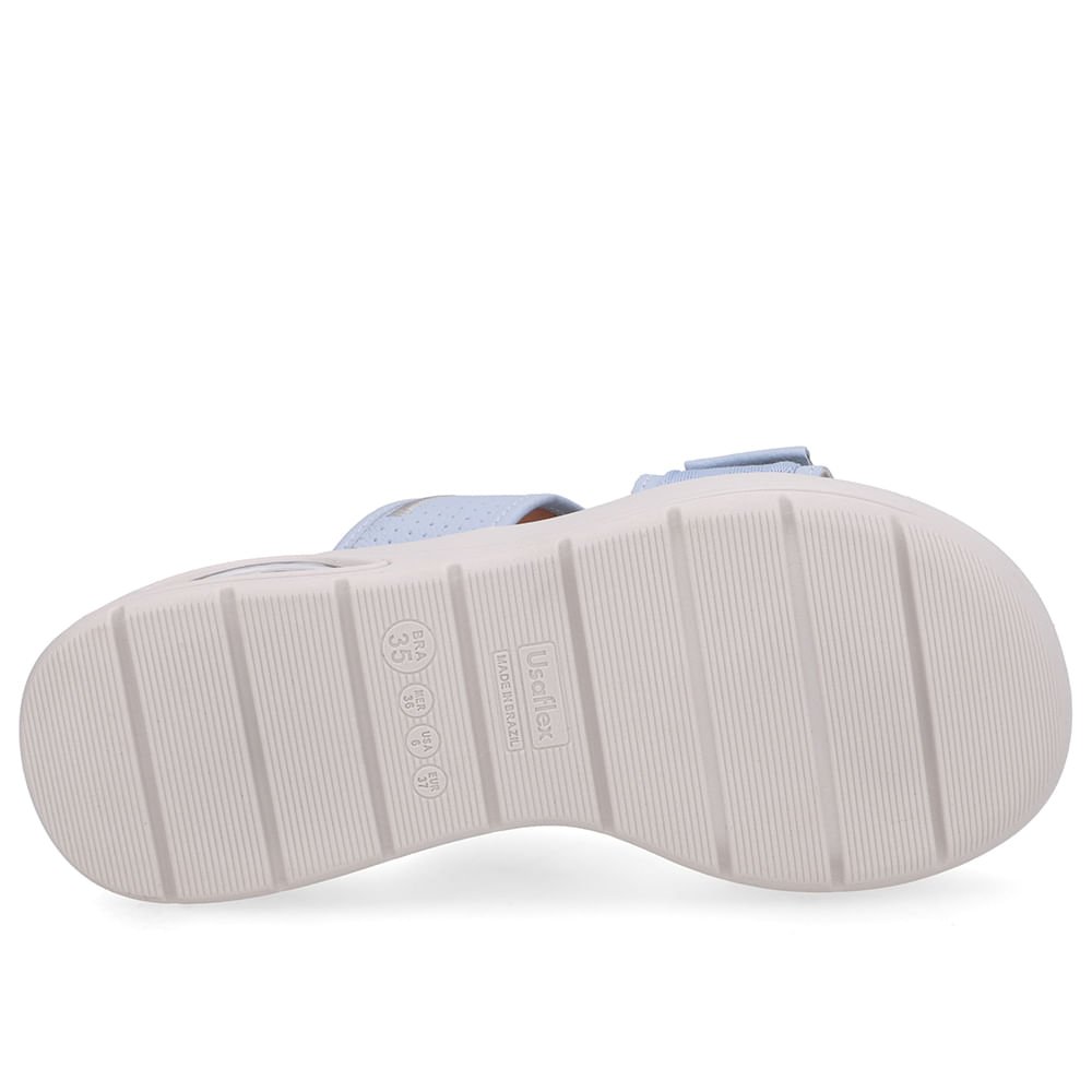 Tamanco Salto Plataforma Couro Azul Fecho-Flex Azul 5