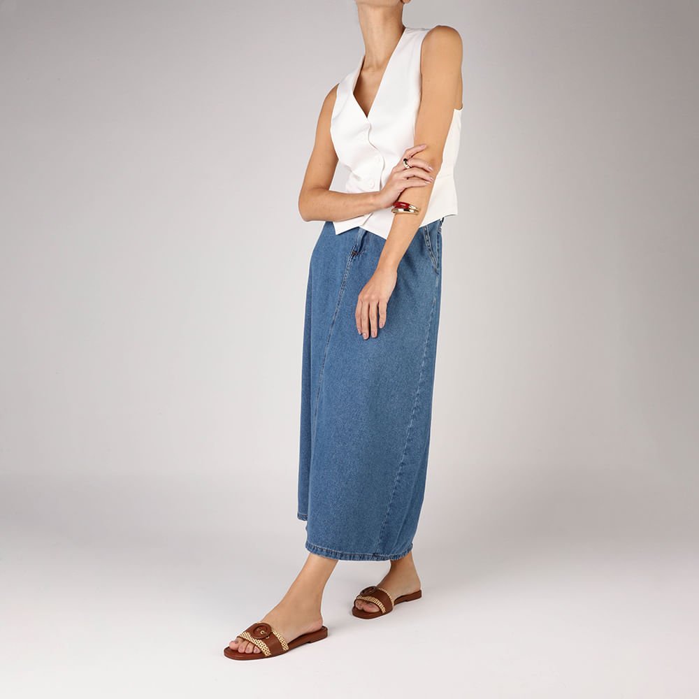 Rasteira Bico Quadrado Couro Marrom Palha Marrom 4