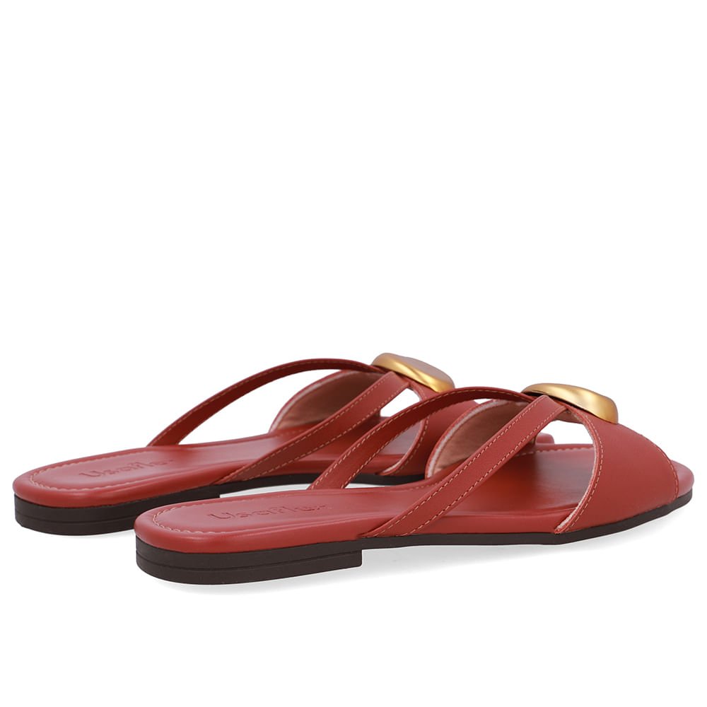 Rasteira Couro Marrom Tiras Marrom 3