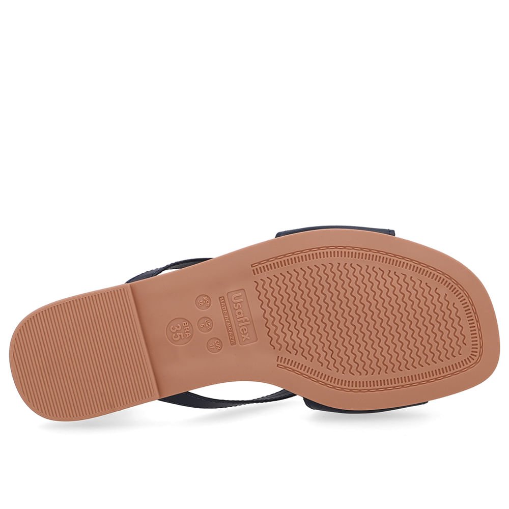 Rasteira Couro Azul Tiras Azul 5