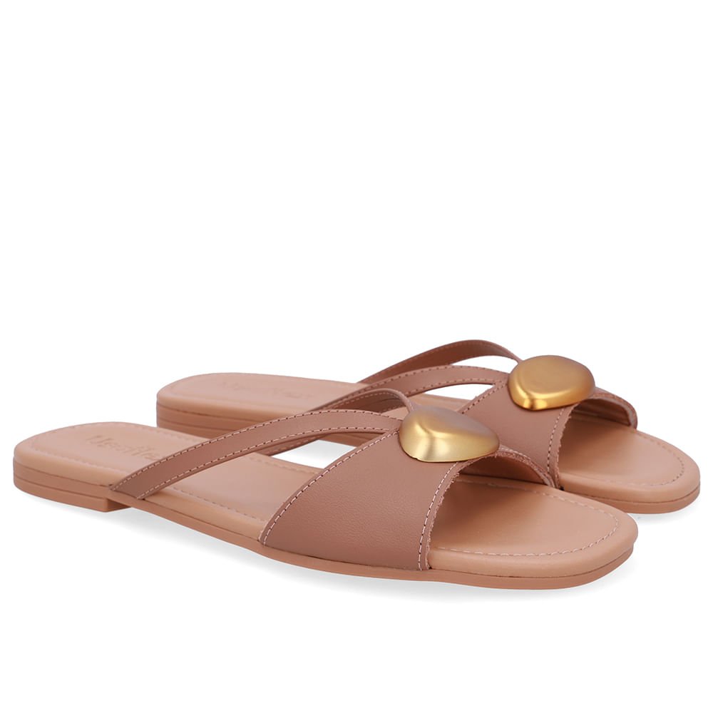 Rasteira Couro Marrom Tiras Marrom 2