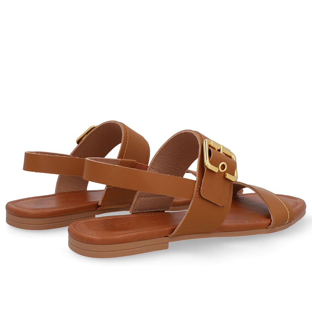 Sandália Couro Marrom Enfeite Fivela Marrom 3