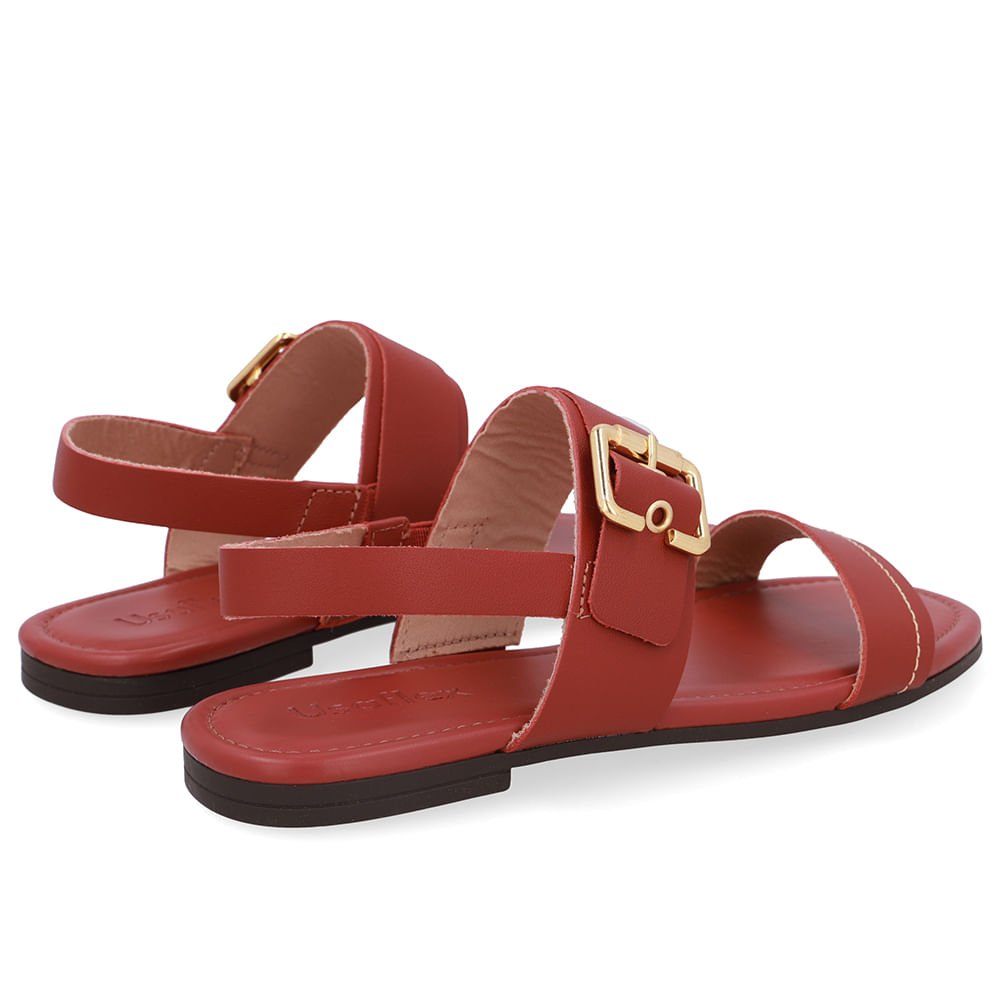 Sandália Couro Marrom Enfeite Fivela Marrom 3