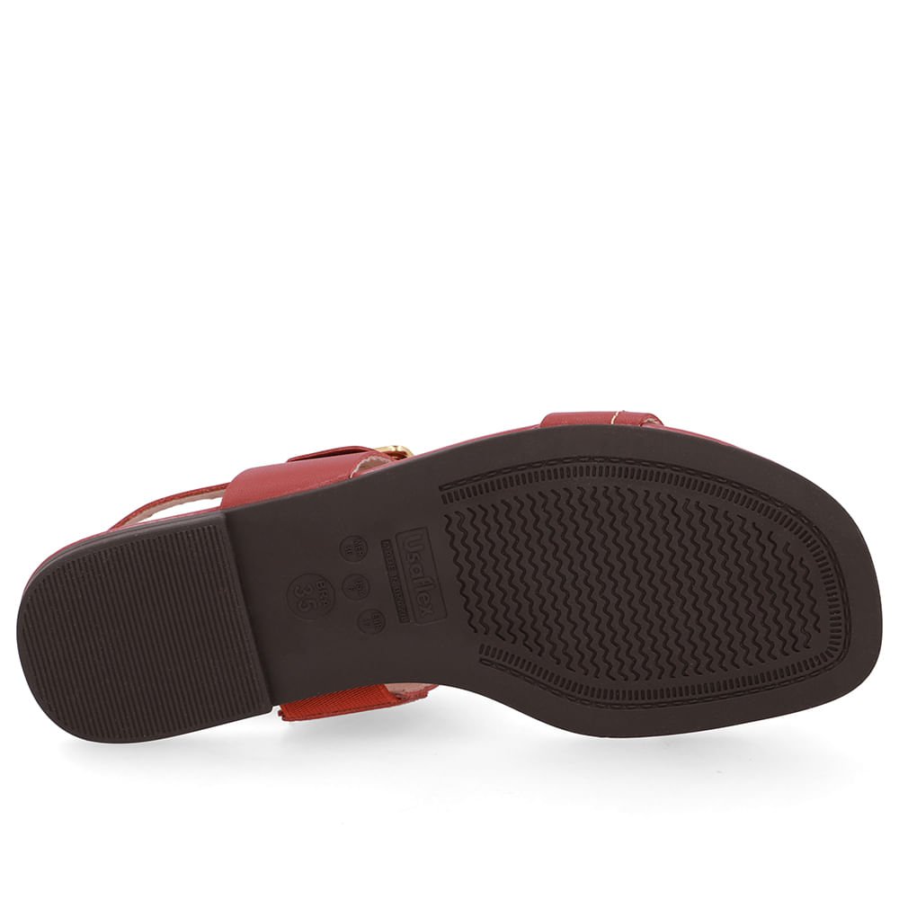 Sandália Couro Marrom Enfeite Fivela Marrom 5