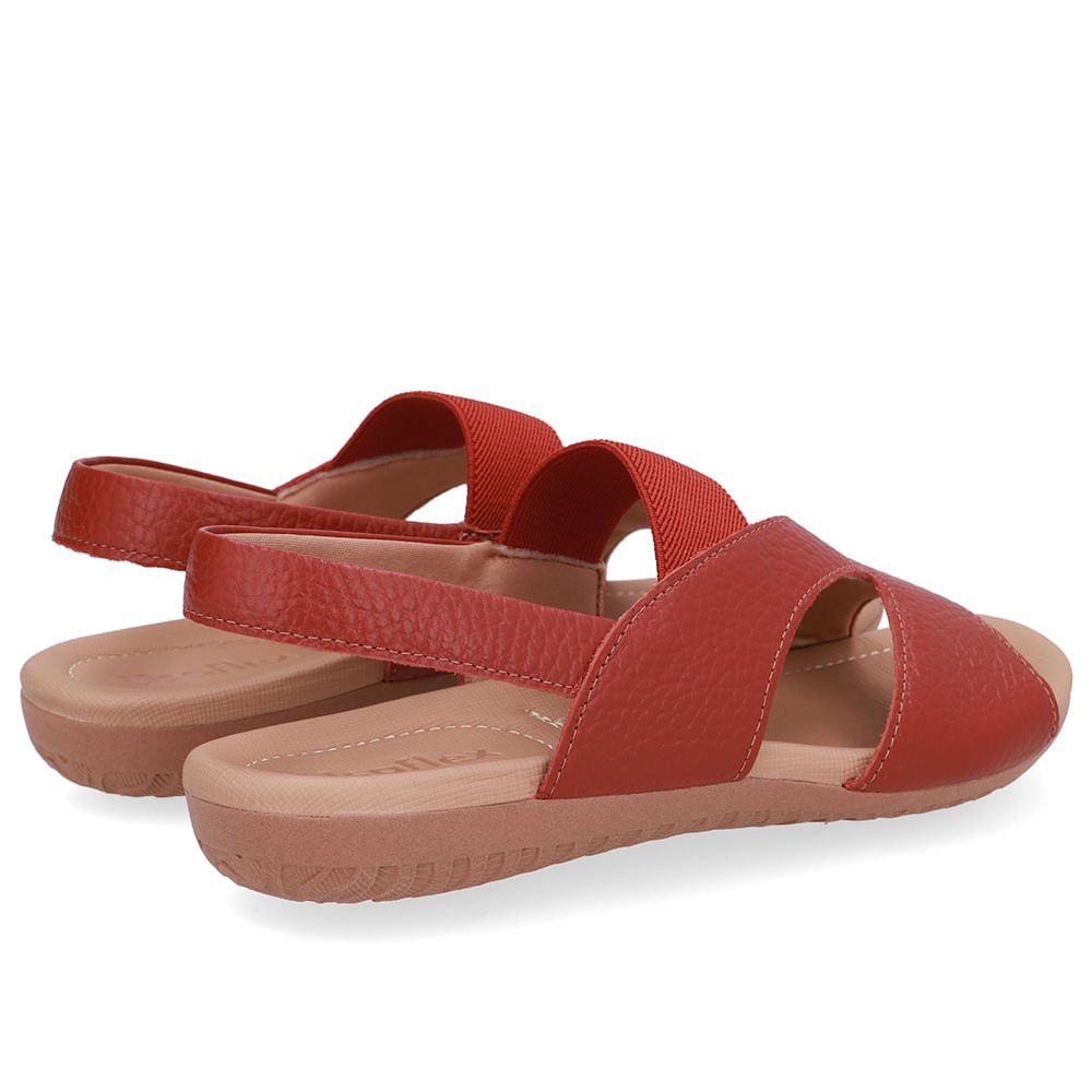 Sandália Rasteira Couro Marrom Recortes Marrom 3