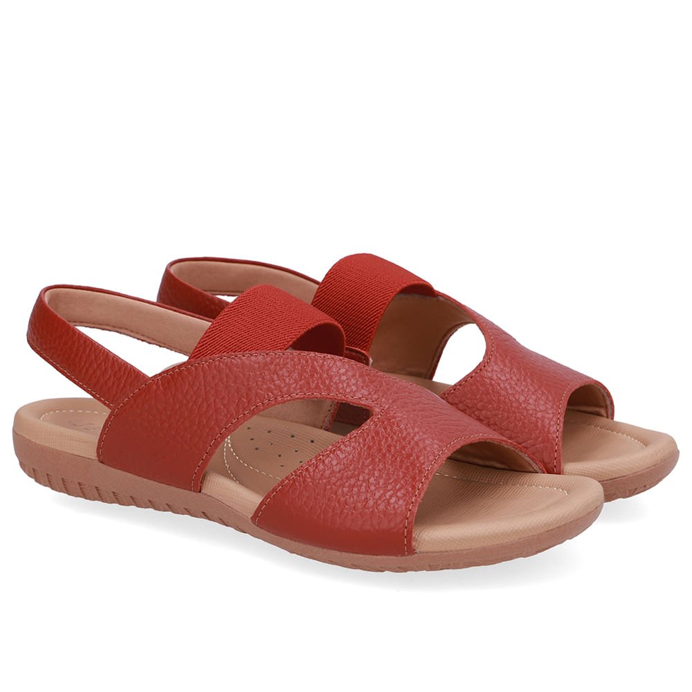 Sandália Rasteira Couro Marrom Recortes Marrom 2