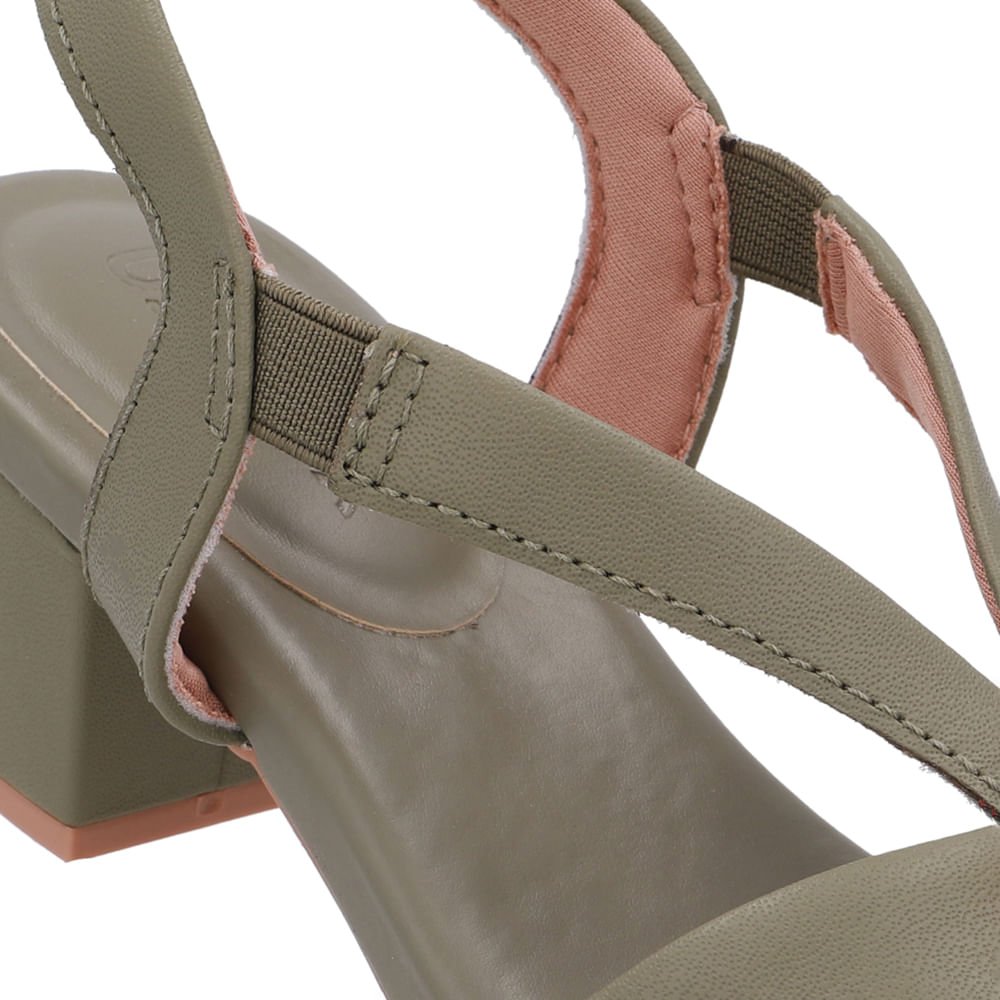 Sandália Bico Redondo Couro Verde Enfeite Verde 4