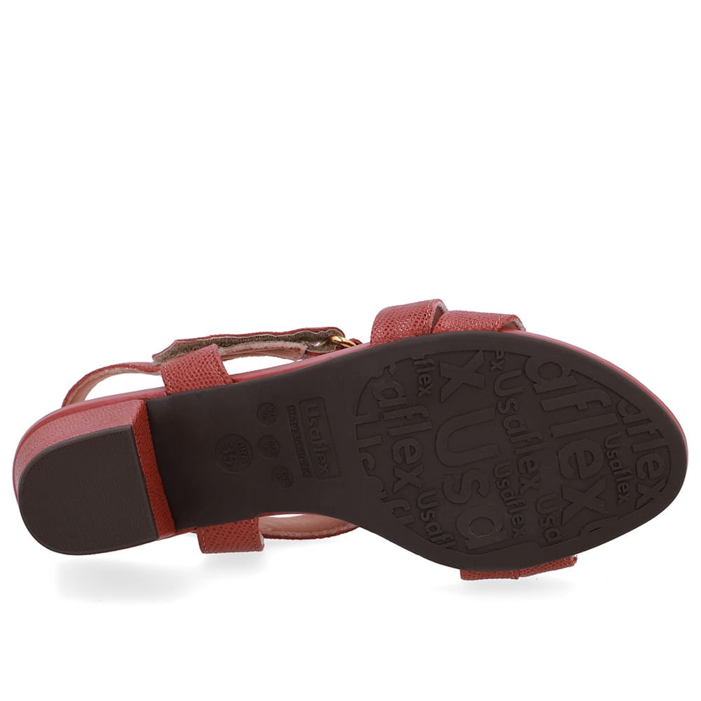 Sandália Tiras Couro Marrom Fecho-Flex Marrom 5