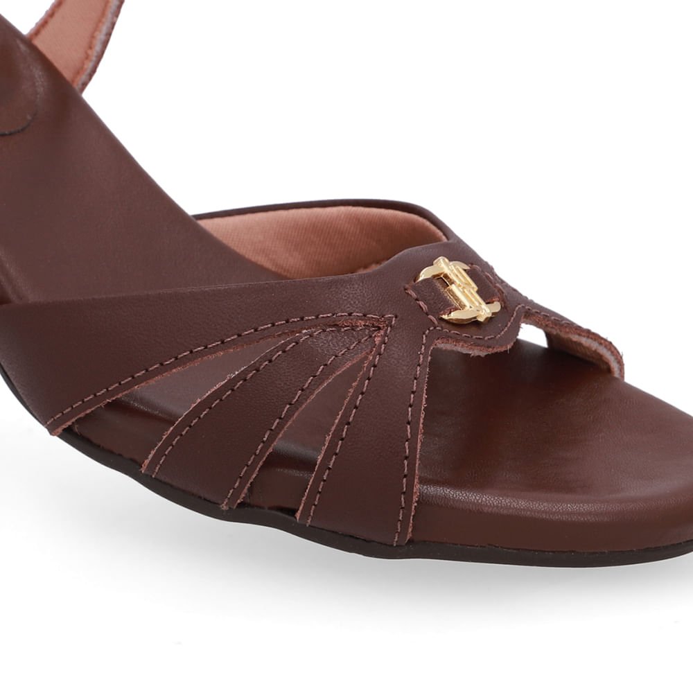 Sandália Couro Marrom Tiras Lateral Marrom 4