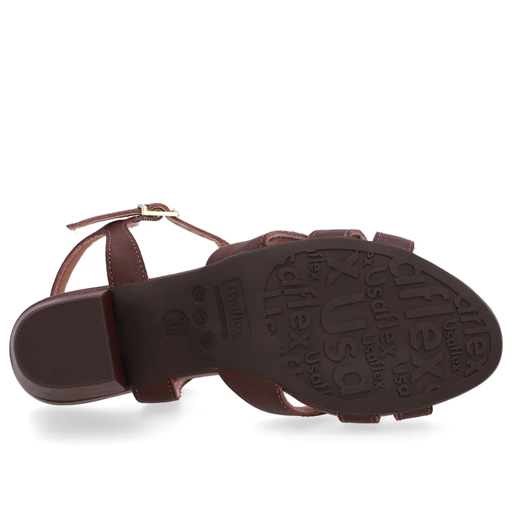 Sandália Couro Marrom Tiras Lateral Marrom 5