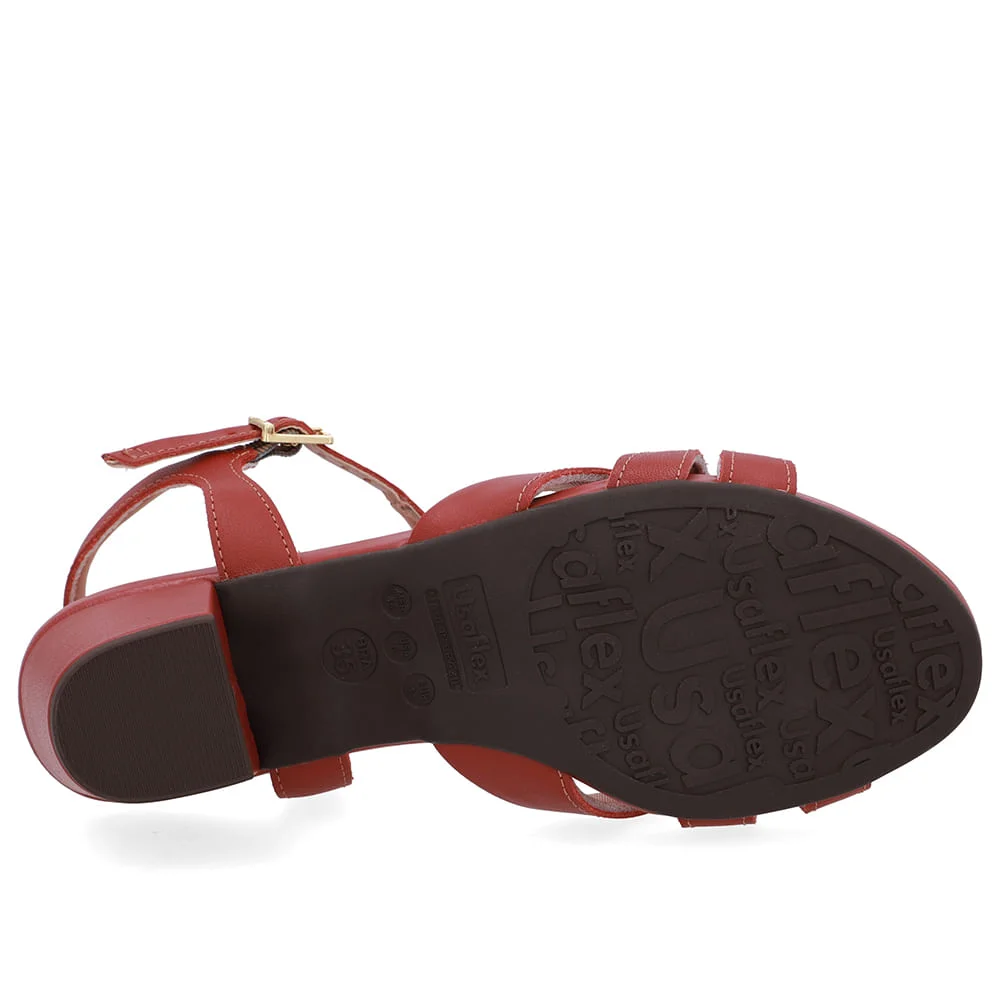 Sandália Couro Marrom Tiras Lateral Marrom 5