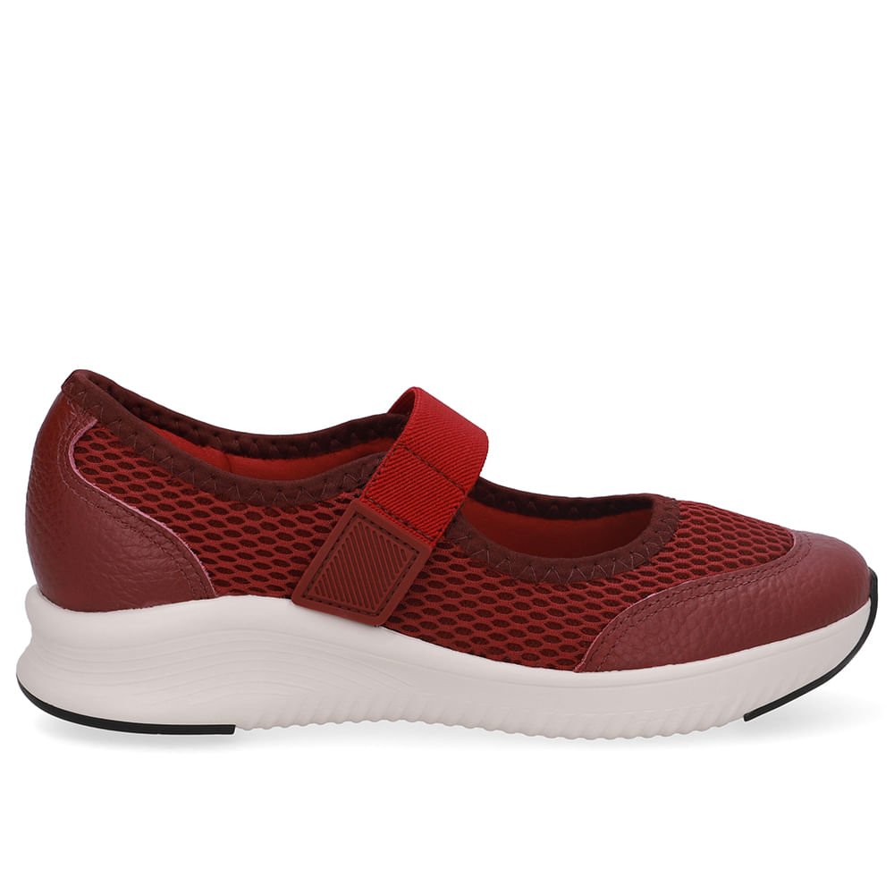 Tênis Vermelho Tecido Tira Elástico