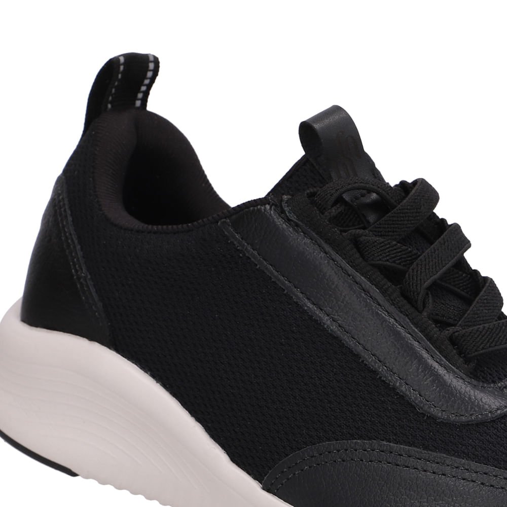 Tênis Preto Tecido Cadarço Elástico Preto 4